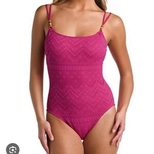 La Blanca Saltwater Sands Eyelet Design Beach Swim Pool Vacation‎ Swimsuit 14